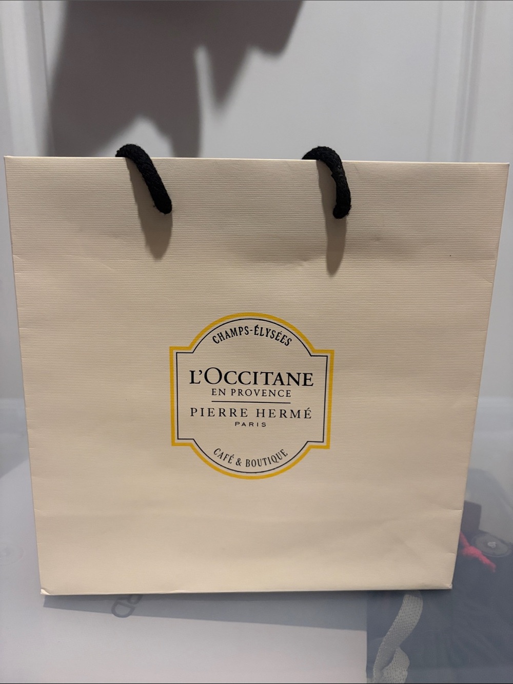 L'OCCITANE Cream Boutique Gift Bag with Black Cord Handles